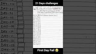 21 Days Challenge Day-01 Fail 😭due to health issue 🤧😮‍💨 #shorts #21dayschallenge @StrugglingBoy07