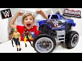 Father & Son ULTIMATE CAR BATTLE (WWE Monster Truck)