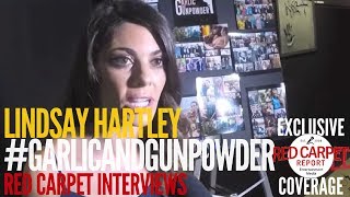 Lindsay Hartley interviewed at 'Garlic and Gunpowder' Premiere Red Carpet