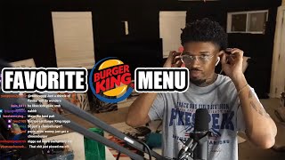 Shawn Cee's Favorite Burger King Menu