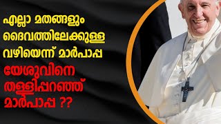 എല്ലാ മതങ്ങളും ദൈവത്തിലേക്കുള്ള വഴി എന്ന് ഫ്രാൻസിസ് പാപ്പ