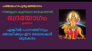 ഭദ്രയോഗം ഉണ്ടെങ്കിൽ പഠനത്തിനും ജോലിതേടുന്നതിനും ഉചിതമായ മേഖലകൾ ഇവയാണ് || Bhadrayogam