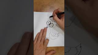 HOW TO DRAW EASILY FUNNY STORK STEP BY STEP FROM SCISSORS #easy #sketch #artfun #shorts