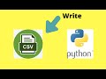 Write to CSV File in Python|csv.writer in python|CSV write row in python
