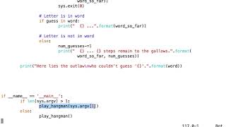 using python strings in hangman part1