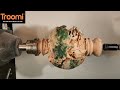 Mother Earth  How to make a globe out of wood, resin, cotton and paint.  Wood turning, Vase
