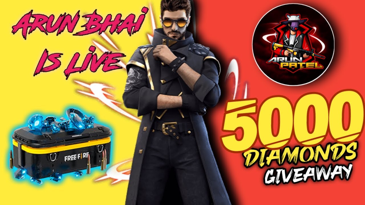 REDEEM CODES || FREE FIRE LIVE 5000 DIAMONDS DJ ALOK GIVEAWAY | CUSTOM ...