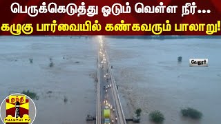 பெருக்கெடுத்து ஓடும் வெள்ள நீர்... கழுகு பார்வையில் கண்கவரும் பாலாறு!