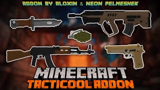 Gun Mod Minecraft Bedrock 1.20 | TactiCOOL Addon | Realistic Gun Addon for MCPE - Mod Showcase