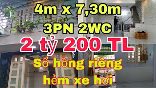 2tỷ 200TL :Đt:4x7m 1lửng 1lầu 3p ngủ 2wc sổ Hồng riêng chính chủ đường Mễ cốc p15q8 chợ vạn nguyên