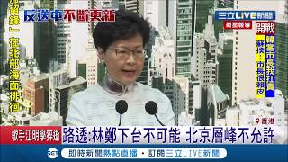 林鄭下台不可能? 北京層峰無視港人訴求 稱:就算林鄭有意辭職北京也不允許│記者 謝抒珉 陳君傑 林芳穎│【國際大現場】20190618│三立新聞台