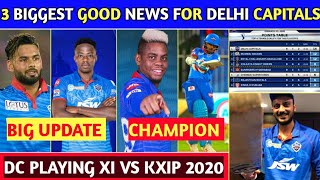 IPL 2020 - 2 Biggest Good News For Delhi Capitals | Risbhab Pant | DC Playing 11 Vs KXIP | DC 2020