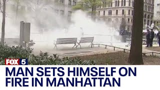 Man sets himself on fire in Manhattan