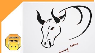 how to sketch a bull tattoo design