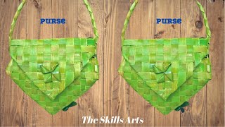 Ladies Hanging Makeup Bag /ண்கள் ஒப்பனை பை /Triangle Shaped Basket With Coconut Leaf? #theskillsarts