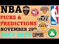 NBA Picks and Predictions November 29th Best Bets Today