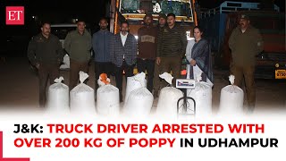 Udhampur: J\u0026K Police seize over 200 Kg of Opium at Jakhani check-post, driver arrested