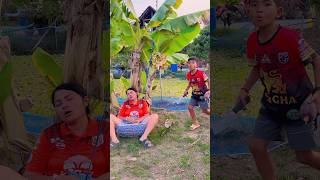 นอนเฝ้ากล้วยสุก Sleeping and watching over ripe bananas #funny #shortvideo #คลิปตลก #shorts