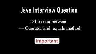 Difference between == operator and equals() method in Java | Interview Question | Java in Tamil