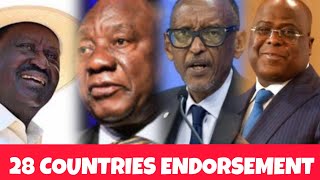 Raila's HATERS in SHOCK as 28 AU countries ENDORSE Raila's AUC BID just 11 days to the election