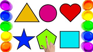 Coloring shapes for toddlers,  Square, Triangle, Circle, 2D shapes drawing Learn shapes, shapes name