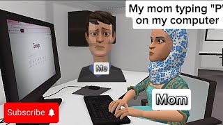 When Mom types "P" on computer ๐ | Funny Videos | Please SUBSCRIBE ๐ญ