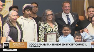Woman honored by city council for helping to break up San Clemente fight