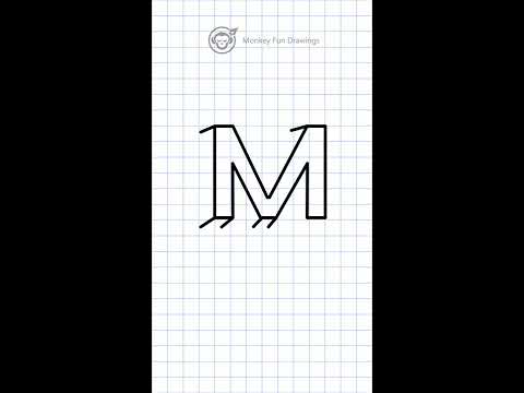 Very Easy How To Draw 3D Letter M 3D M Drawing - YouTube