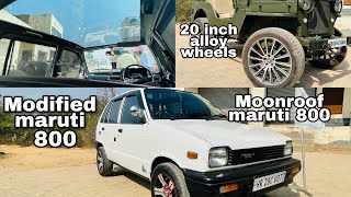 Fully Modified maruti 800 | maruti 800 moonroof | 20 inch alloy wheels willy jeep | Modified willy