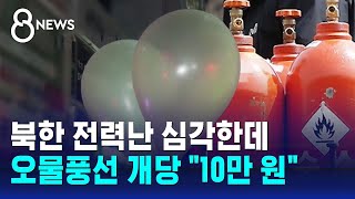 북한 전력난 심각한데…오물풍선 띄우려면 개당 10만 원 / SBS 8뉴스