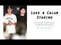 Luke & Calum staring || Cake Hoodings