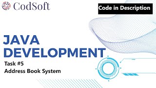 Address Book System | CodSoft Task 5 | Java Programming Internship | Code in Description