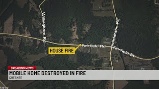 Fire destroys mobile home in Spartanburg Co.
