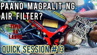 PAANO MAGPALIT NG AIR FILTER ELEMENT | RAIDER 150 | QUICK SESSION #13