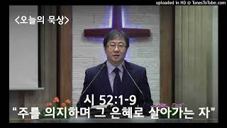 오늘의 묵상  시 52:1-9  “주를 의지하며 그 은혜로 살아가는 자”  5.19(금)