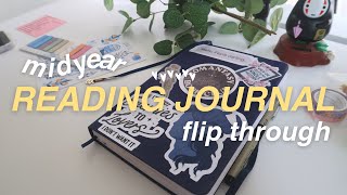 2023 reading journal mid-year flip through 📔✨ || READING BULLET JOURNAL - book tracker - challenges