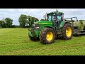 drawing silage bales with john deere 7810 and john deere 6620