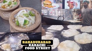 BAHADURABAD Karachi Food Street Halwa Puri l Matka Fries