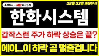 [한화시스템 주가전망] 갑작스런 주가 하락 상승은 끝?, 에이...이 하락 곧 멈출겁니다