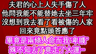 夫君的心上人失手傷了人，他問我能不能替她去坐三年牢，沒想到我去看了看被傷的人家，回來竟點頭答應了，畢竟是兩條人命而我“卑賤”殊不知去了竟走了大運…| #為人處世#生活經驗#情感故事#養老#退休