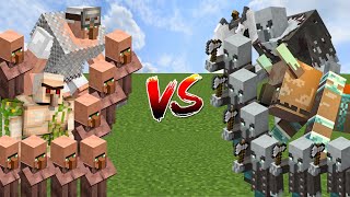 VILLAGERS vs ILLAGERS | Minecraft Mob Battle
