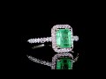 14k white gold 1.11ct emerald u0026 diamond ring ref. 114 1345