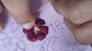 Embroidery with mee | flower | Rain drops | #reach #embroidery #handbroidery #floral #flowers