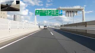 バイク車載　首都高速9号深川線　箱崎JCT→辰巳JCT　2画面