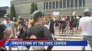 Protests continue in downtown Evansville