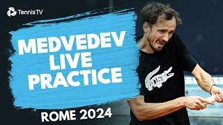 LIVE PRACTICE: Defending Champion Medvedev Practice In Rome!