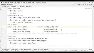 errors in python telugu