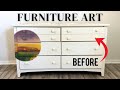 Transform your Boring Dresser with Decoupage Paper! Furniture Makeover