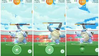 Pokemon Go-Mega Blastoise(超級水箭龜) Raid Trio by Mega Venusaur \u0026 Roserade(Sunny boost)(KO@72s)29/8 PVE2