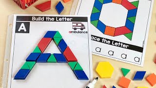 Pattern Blocks Letter Mats